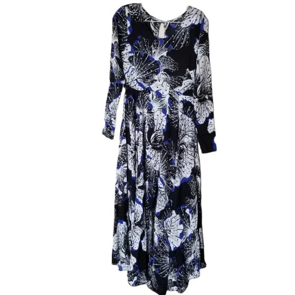 Free People First Kiss Maxi Dress Blue Black S - Picture 4 of 14